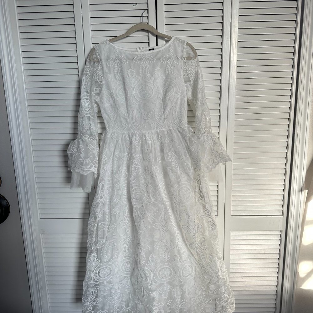 Lace Long White Dress